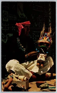 Vtg Native American Indian Katchina Doll Maker Postcard - Picture 1 of 2