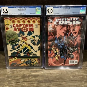 1st Blue Beetle set - Captain Atom 83 CGC 5.5 / Infinite Crisis 5 - CGC 9.0 - Picture 1 of 7