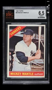 1966 Topps Mickey Mantle #50 BVG 6.5 EX-MT+ N.Y. Yankees #7 HOF - Foto 1 di 4