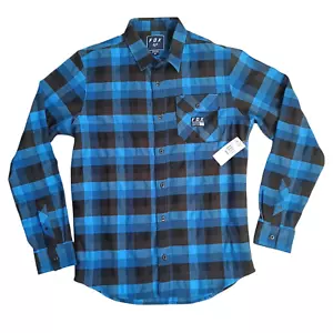 Fox Racing Flannel Shirt 'Rovar' Blue Check Mens Size Medium - Picture 1 of 11
