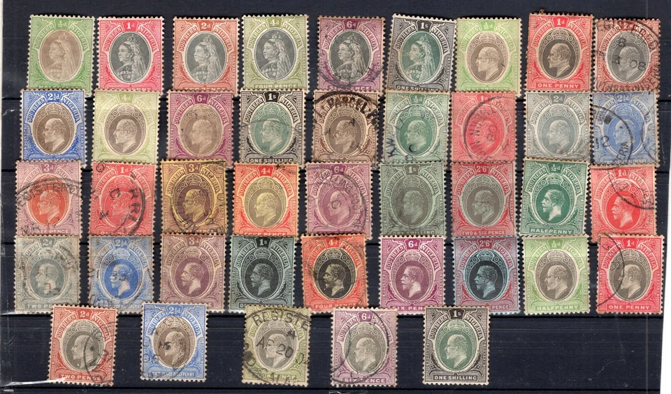 LOTE SUR BRITÁNICO NIGERIA, 51 SELLOS DIFERENTES, CATÁLOGO ALTO VALOR, USADO-MH Foto 1 de 1