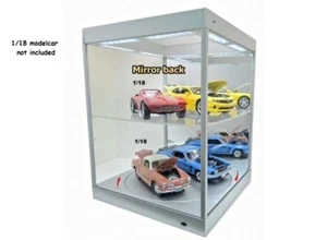 BOITE VITRINE SHOW CASE à LED & plateau tournant 4x 1/18 ou 6x 1/24 gris - Bild 1 von 5