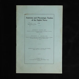 Anatomic and Physiologic Studies of the Eighth Nerve 1921 Ernest Sachs B. Alvis - Picture 1 of 9