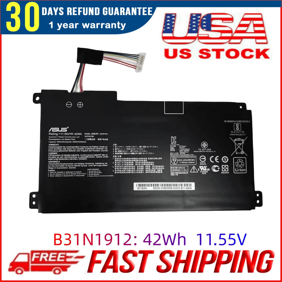 Batería Original B31N1912 C31N1912 para ASUS VivoBook14 L410MA E410M E410MA E510M Foto 1 de 4