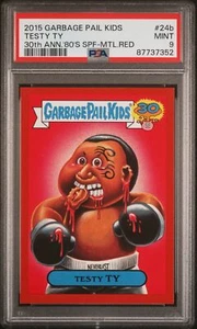 PSA 9 Testy Ty Mike Tyson Metallic Red #24b 2015 Topps Garbage Pail Kids 7352 - Picture 1 of 2