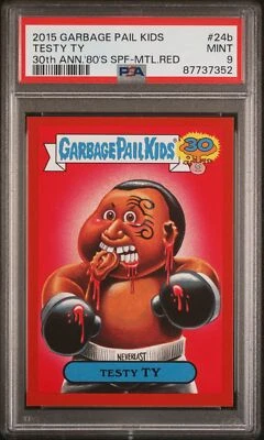 PSA 9 Testy Ty Mike Tyson Metallic Red #24b 2015 Topps Garbage Pail Kids 7352 - Image 1 of 2