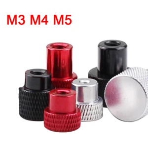 M3/M4/M5 Type Aluminium Alloy Knurled Thumb Nuts Blind Hole Hand Grip Knob Nuts - Picture 1 of 10