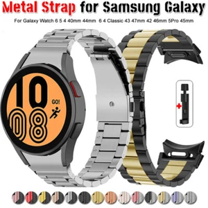 Steel Band For Samsung Galaxy Watch 6 Classic 43 47mm 6 5 4 40 44mm Metal Strap - Picture 1 of 19