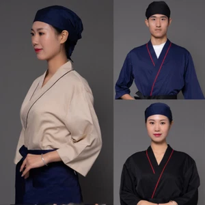 Japanese Cuisine Restaurant Chef Coat Jacket Sushi Winehouse Waiter Work Uniform - Picture 1 of 13