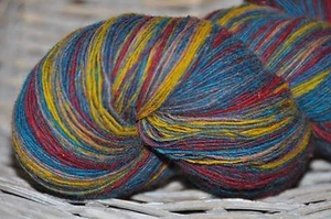 100% Schurwolle Tücherwolle Schafwolle Wolle Lace Strickgarn handgefärbt *928* - Bild 1 von 8