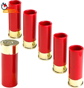 6-Pack Shotgun Shell Shot Glass Cups Set, Red Rustic Gun Lover'S Father'S Day Da - Picture 1 of 12
