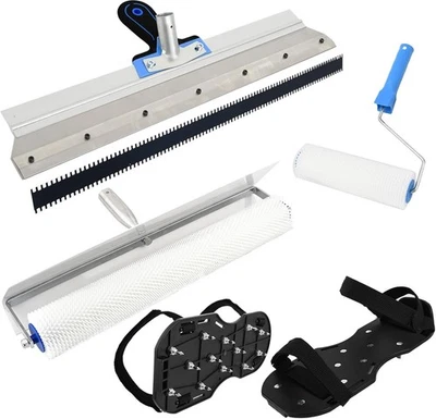 Kit de herramientas de cemento autonivelante, rodillo de púas para cemento autonivelante Foto 1 de 4