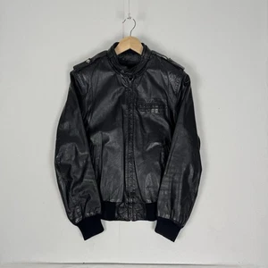 Bermans Leather Jacket Bomber Biker Racing Pilot Flight Flying Lined Zip Size 38 - Picture 1 of 8