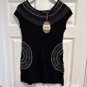 Joe Browns Women’s Black Short Sleeve Knit Knitted Mini Dress Size 8 New - Picture 1 of 6