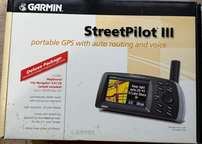 Garmin StreetPilot III Deluxe- GPS - New in box with all Original accessories - Image 1 of 4