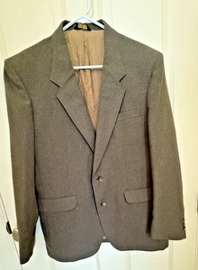 Vintage 1970s Levis Action Suit Khaki Brown Plaid 42R Mens Jacket Disco - Picture 1 of 5