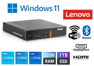 CHEAP FAST Windows 11 TINY MINI Desktop PC CORE i7 32GB RAM 1TB SSD WIFI Lenovo - Picture 1 of 5
