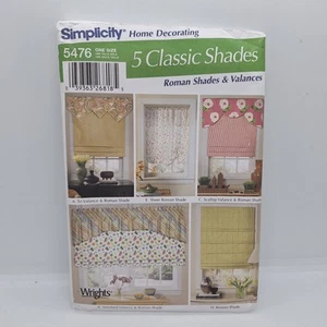 Simplicity Home Decorating Patterns 5476 Roman Shades Valances Window Treatments - Picture 1 of 6
