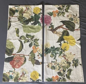 2 Pottery Barn Ashley Bird Euro Pillow Shams. Hummingbird, Floral. 26 x 26 EUC - Picture 1 of 12
