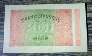 Germany 20000 Mark Reichsbanknote, 1914 Berlin VF++ Really Nice Crispy Note - Picture 1 of 2