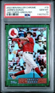2022 Topps Chrome Ben Baller Edition - Jarren Duran Green Refractor /99 PSA 10 - Picture 1 of 2