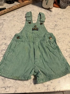 Vintage OshKoshB’Gosh Vestbak gestreift grün Overall Shorts - Bild 1 von 6