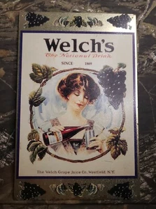 Vintage Welch's The National Drink Since 1869 Tin Sign DJ - Picture 1 of 5