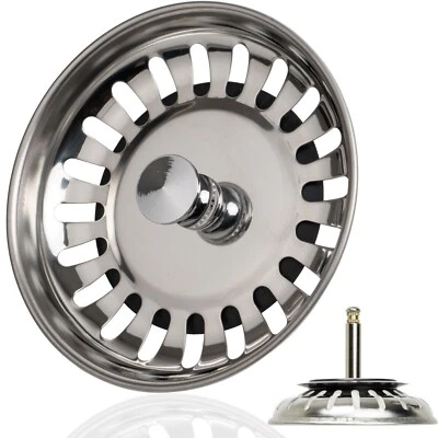 Siebkörbchen für Spüle Siebkorb Spülbecken Abflussventil Sieb Spültisch Stöpsel - Bild 1 von 4