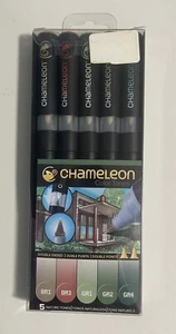 *NEW* Chameleon 5 Pen Earth Tones Set CT0503 Color Tones Double-Ended Markers - Picture 1 of 2