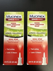 2 Mucinex Sinus Max Severe Nasal Spray Congestion Relief 0.75 oz EXP-01/2026 - Picture 1 of 5