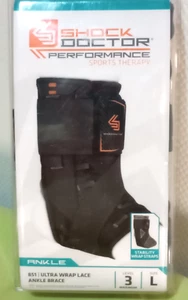 NEW Shock Doctor Ultra Wrap Ankle Brace with Straps, Level 3, Size Large, Black - Picture 1 of 7