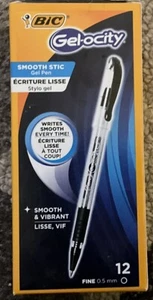BIC Gelocity Smooth Stic Gelstift fein 0,5 mm, schwarz, 12er Pack - Bild 1 von 2