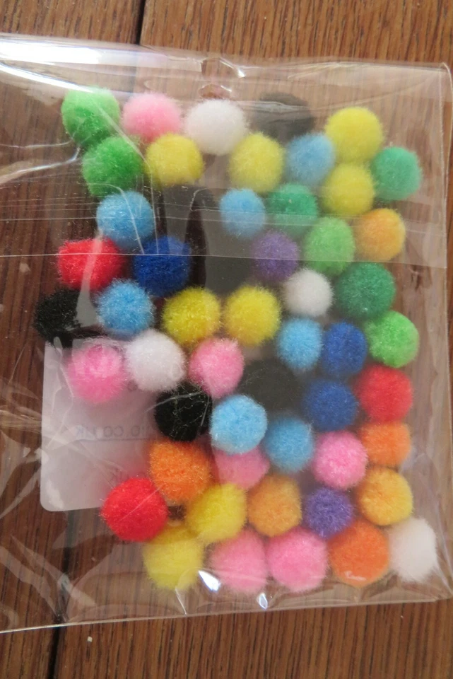 50 mini Pom poms for Crafts, cards, scrapbooking etc 10mm size - Image 1 of 1