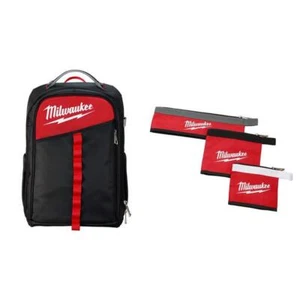 Milwaukee Tool Backpack 14" Tool Storage Pocket Tape Holder w/ 3-Pack Tool Pouch - Picture 1 of 11