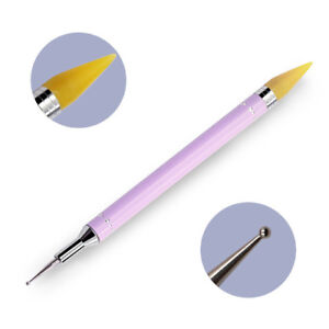 Dual-ended Dotting Pen Nail Art Rhinestone Picker Wax Pencil Crystal Handle New