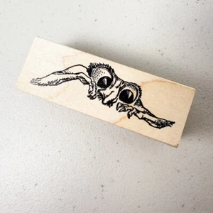 Monster Creature Eyes~Frog~Eyeballs~Rubber Stamp~3" X 1"~100 Proof Press - Picture 1 of 7