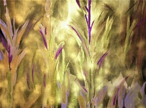 PAINTING, 'IN A GOLDEN FOREST#3',ACRYLIC,24K GOLD PAINT,CARDBOARD,FREE SHIPPING! - Picture 1 of 3