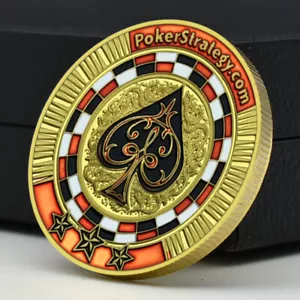 Las Vegas. Nevada Casino Chip Coin ACES of Spades Gold Plated Medal Collectibles - Picture 1 of 12