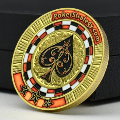 拉斯维加斯 内华达赌场筹码硬币ACES黑桃镀金奖章收藏品 — 第 1/4 张图片