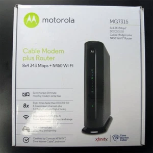 Motorola MG7315 8x4 343 Mbps DOCSIS 3.0 Cable Modem Plus N450 Wi-Fi Router - Picture 1 of 5