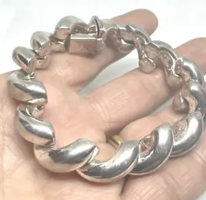 Bracciale maglia argento sterling 925 Italia San Marco 7,25” 32g chiusura a pressione - Foto 1 di 12