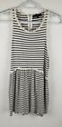 Pol Tank Dress Knee Length  Black &amp; White Striped Zip Back Womens Size L