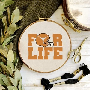 Texas Longhorn Football Counted Cross Stitch Pattern - Picture 1 of 4