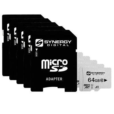 Synergy Digital 64GB, UHS-I MicroSDXC Memory Cards - Class 10, U1 - Pack of 5 - Image 1 of 4