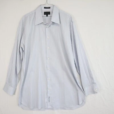 Рубашка мужская John W Nordstrom отделка 17,5–34 покрой на пуговицах синяя в полоску с длинным рукавом - Изображение 1 из 4