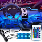 Wireless RGB LED Lights Car Interior Atmosphere Strip Under Dash Neon Light Kit