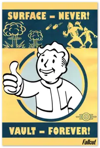 Fallout Poster Vault Boy Pin Up Video Game Poster Gaming Fallout