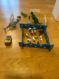 Spielzeug paket für junge Mädchen - Nutztiere, ein Dinosaurier, und ein Hai - Bild 1 von 3