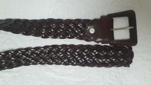 ABRO geflochtener Ledergürtel dunkelbraun Gr 95 Breite 5 cm TOP-Zustand - Bild 1 von 3