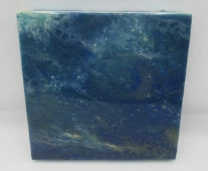 Signed Dee Dee Lantzy painting poured resin mixed media abstract pigment 6x6" - Picture 1 of 11